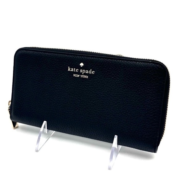 Kate Spade Leila Large Continental Wallet Black/ Gold (NWT)